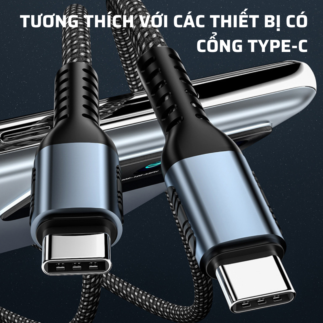 Dây Cáp Sạc Nhanh USB Type C to Type C 100W Dài 2M Dây Dù Siêu Bền Tốc Độ cao Chuyên Sạc Laptop, Smartphone, Tablet - Hàng Chính Hãng Tamayoko