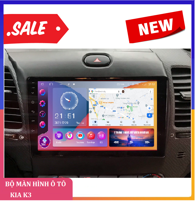 BỘ.ĐẦU MÀN HÌNH ANDROID Ô TÔ.A.5 XE KIA K3 9 INCH CHẠY SIM 4G, THU PHÁT WIFI TIỆN LỢI,Hệ điều hành Android 10 LẮP CHUNG CHO MỌI DÒNG Ô TÔ XE HƠI