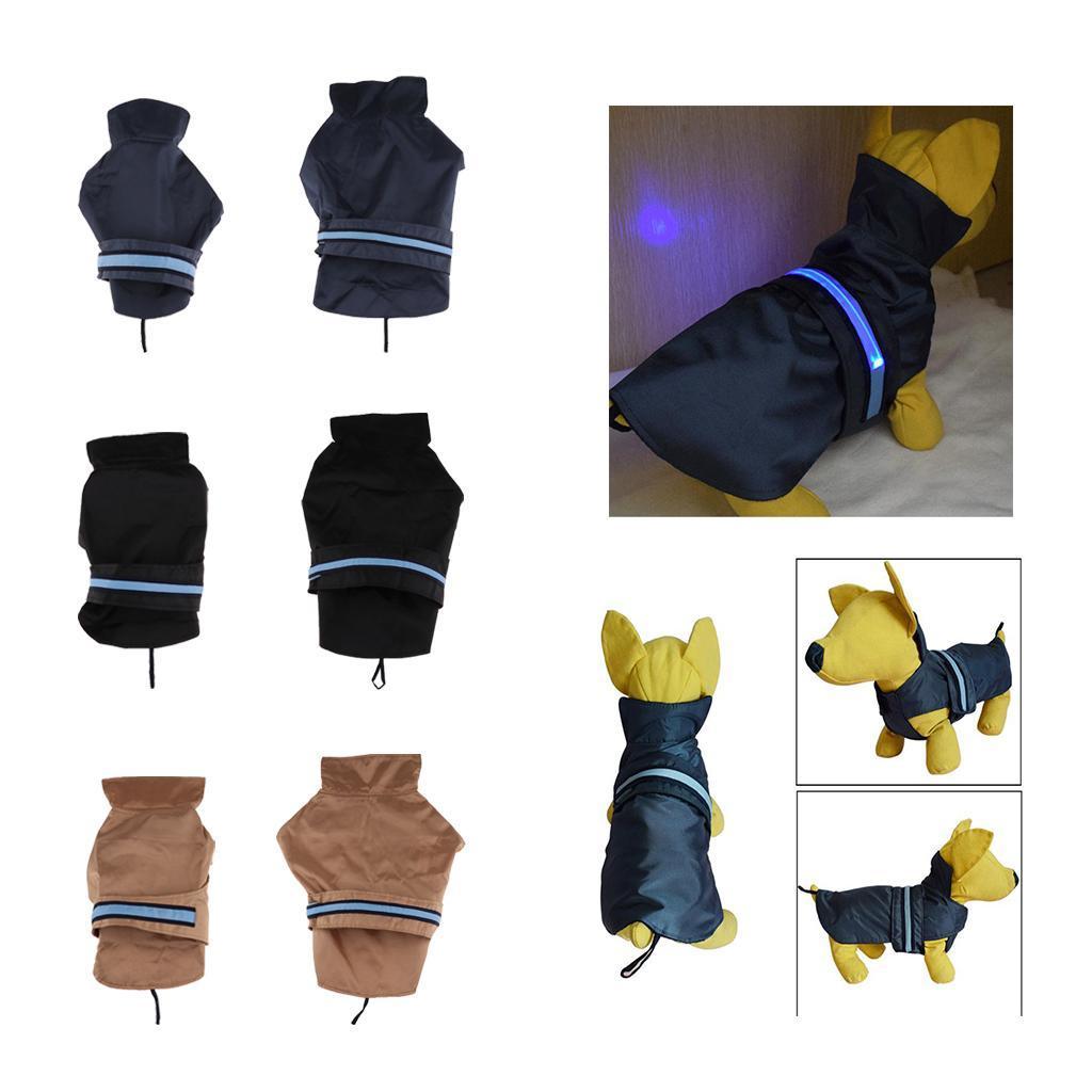 Pet dogs waterproof clothing with LED light reflective strips