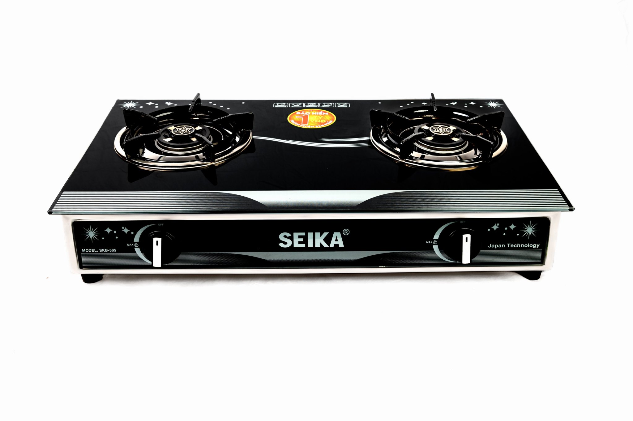 Bếp Gas Đôi Mặt Kính Sen Đồng Seika SKB505 - Hàng Chính Hãng