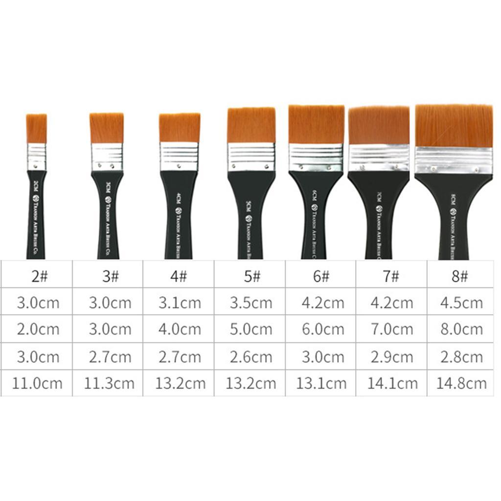 3-4pack High quality nylon brush, watercolor, acrylic painting brush. 3cm width