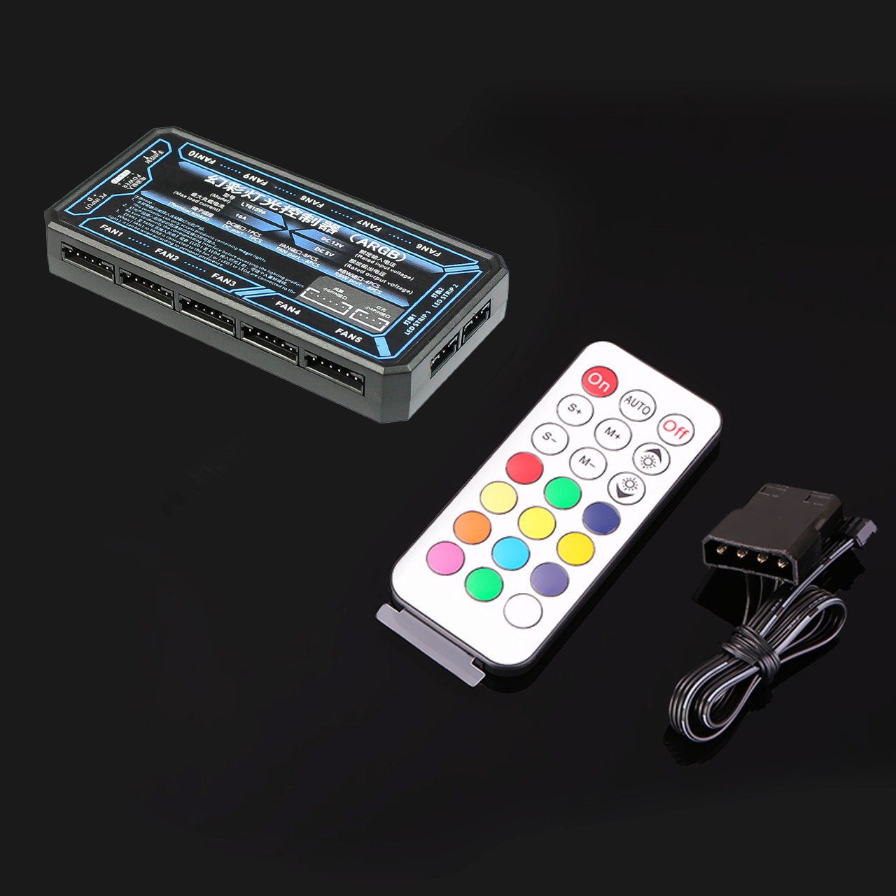 Bộ Hub kết nối nguồn và điểu khiển 10 cổng FAN LED RGB - hàng nhập khẩu