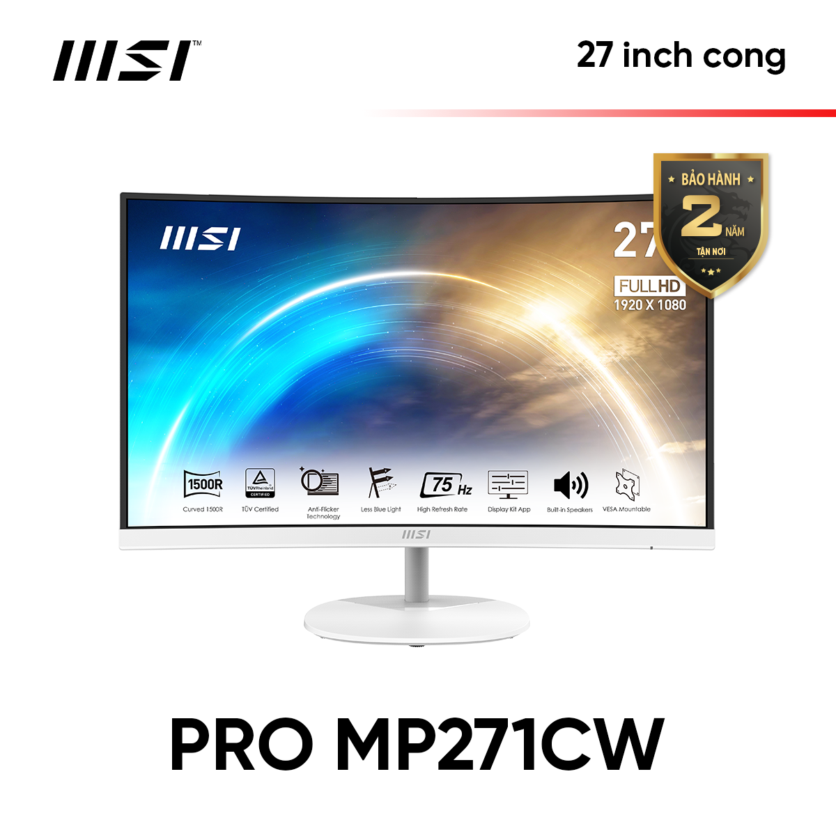 Màn hình cong MSI PRO MP271C / MP271CW 27 Inch (FHD/VA/75Hz/1ms) - Hàng chính hãng