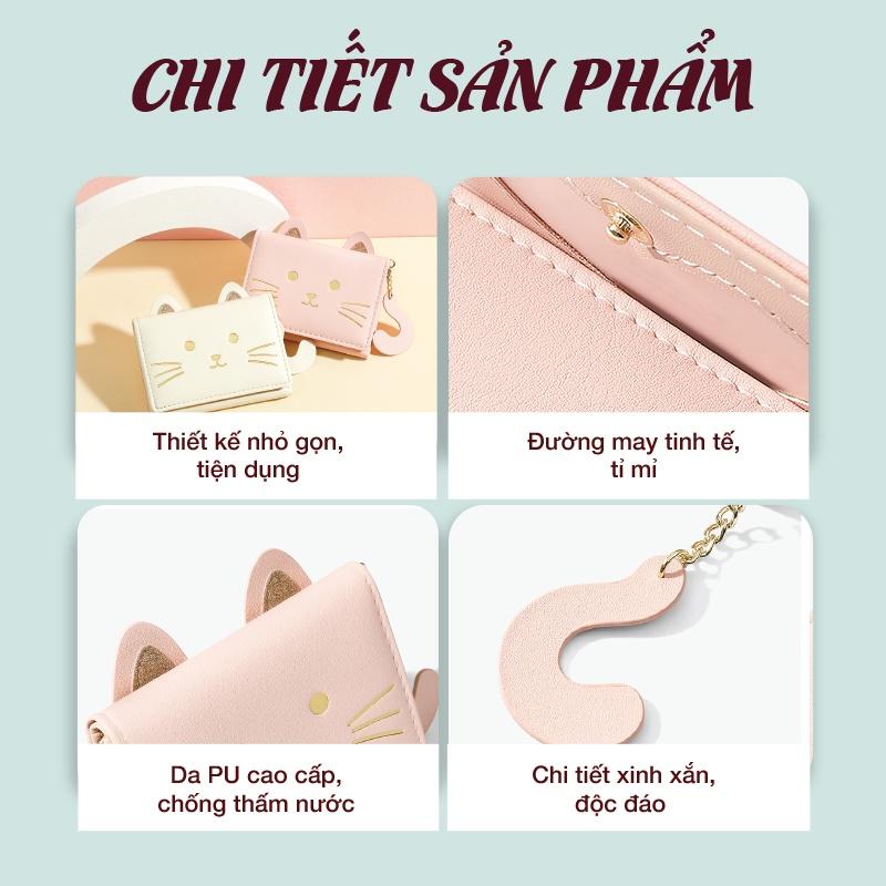 Ví nữ ngắn mini cầm tay chính hãng TAOMICMIC dễ thương nhỏ gọn nhiều ngăn da cao cấp cực đẹp TM12