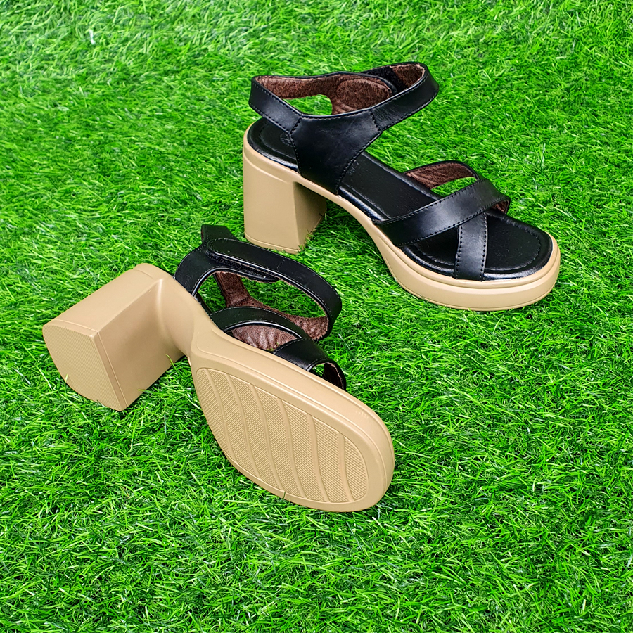 Giày sandal cao gót 8cm Trường Hải da bò thật đế PU nhẹ SD155