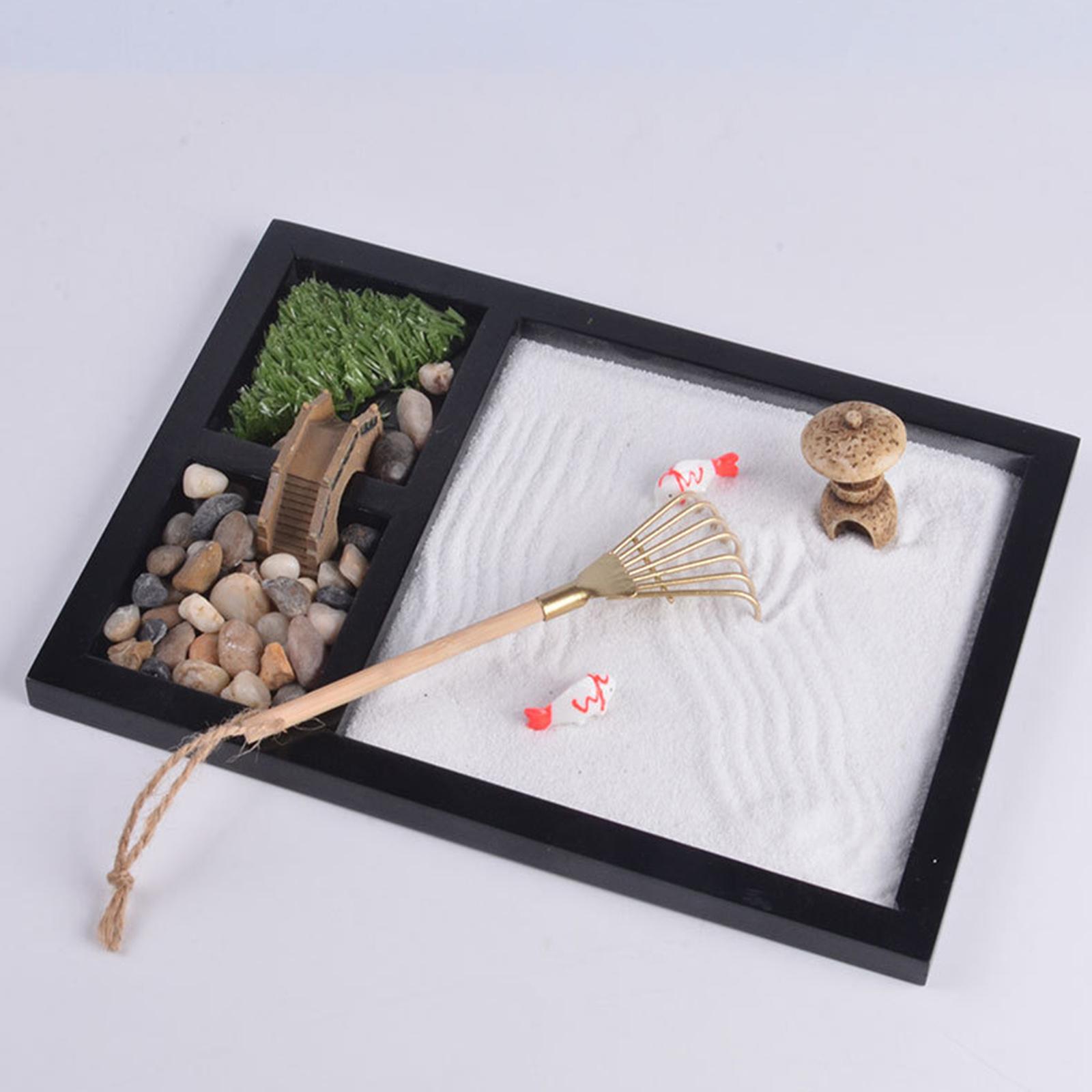 Japanese Zen Garden Kit for Desk Office Table Mini Zen Sand Garden Kit for Meditation