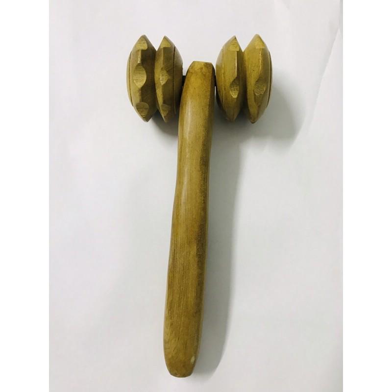 Dụng cụ lăn massage cơ thể bằng gỗ thơm, con lăn chân tay lưng giúp thư giãn