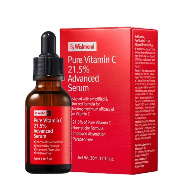 Tinh chất Vitamin C dưỡng trắng da hỗ trợ trị mụn làm mờ vết thâm By Wishtrend Pure Vitamin C 21.5 Advanced Serum 30ml