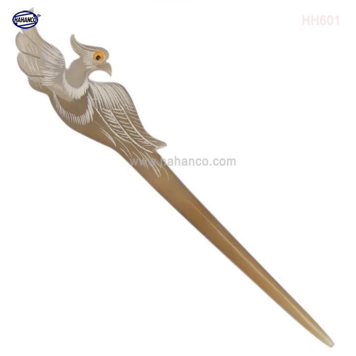 Trâm cài tóc bằng sừng bò Châu Phi đục khắc hình dễ thương - Đủ kiểu dáng