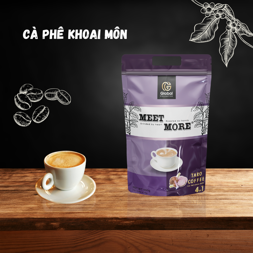 Cà phê hòa tan Taro Coffee 4in1 - Cà phê khoai môn (18g x 50 gói) – Meet More Coffee