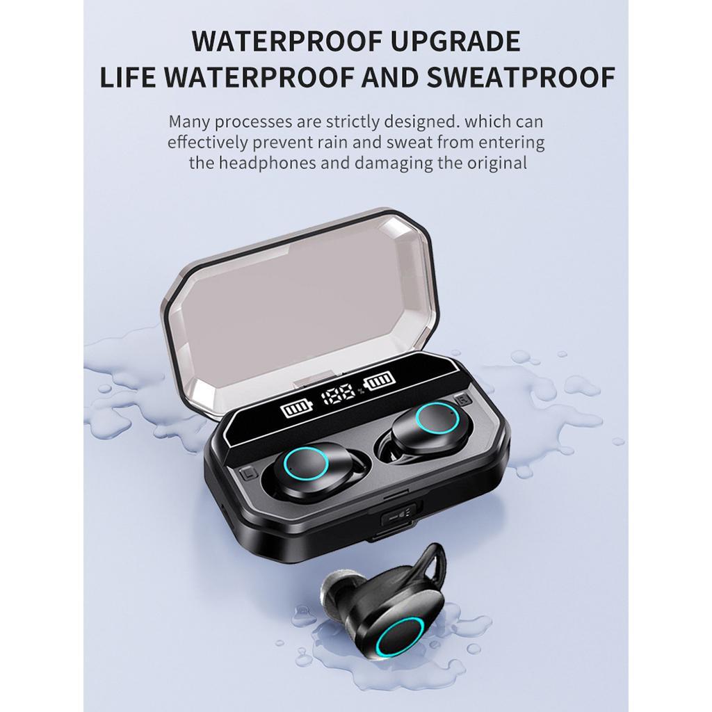 Mini Hifi Stereo 4000mAh Bluetooth 5.0 Earphone with Flashlight