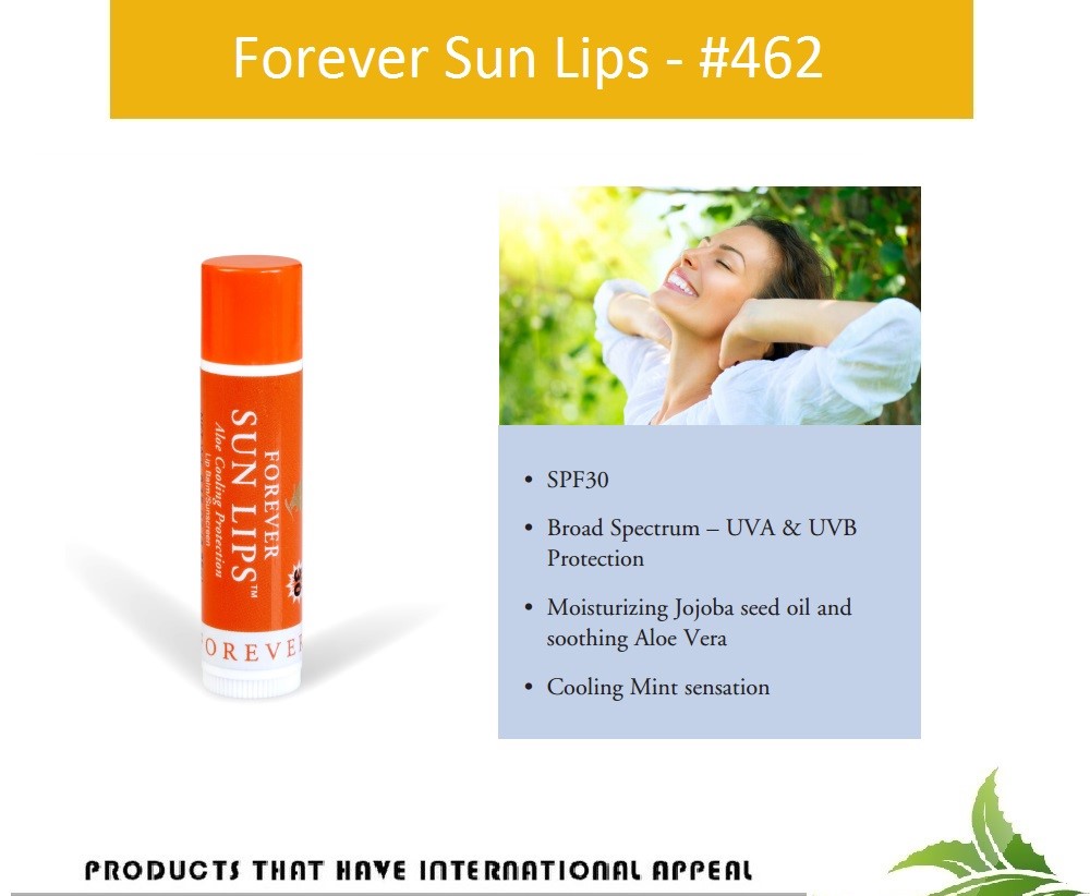 Combo Son dưỡng và chống nắng cho môi - Forever Sun Lips (#462) - với SPF30 Và Kem chống nắng từ Mỹ Aloe Sunscreen (#199) - 118ml
