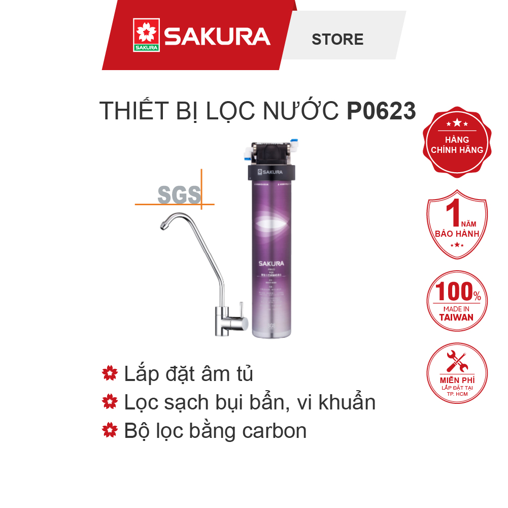 Thiết Bị Lọc Nước SAKURA P0623, Lọc Sạch Kim Loại Nặng - Hàng chính hãng