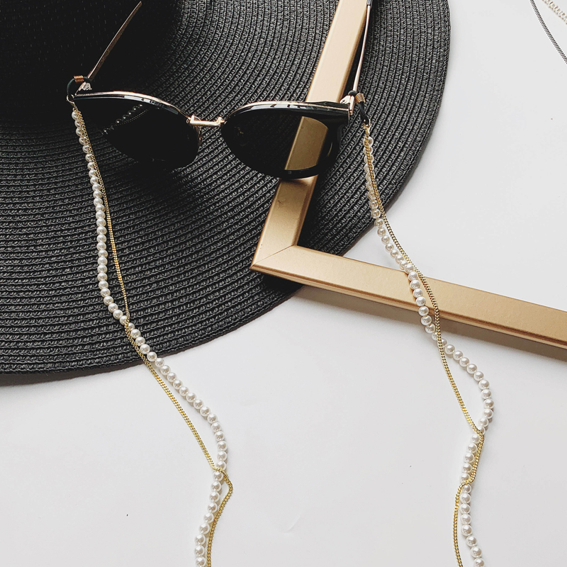 Chuỗi đeo kính retro hạt châu và hợp kim mạ đẹp glasses chain so cool