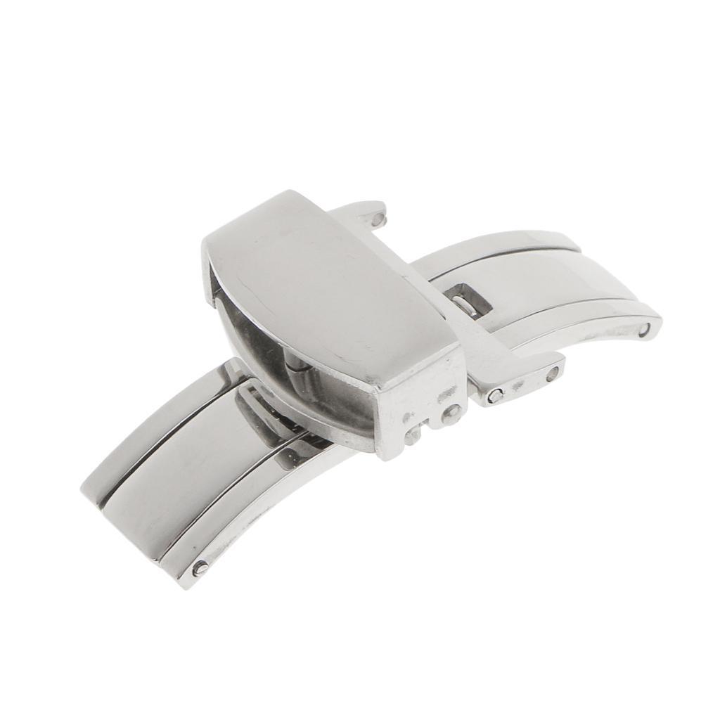 Stainless Steel Butterfly Clasp Watch Buckle Push Belt Strap Clasp