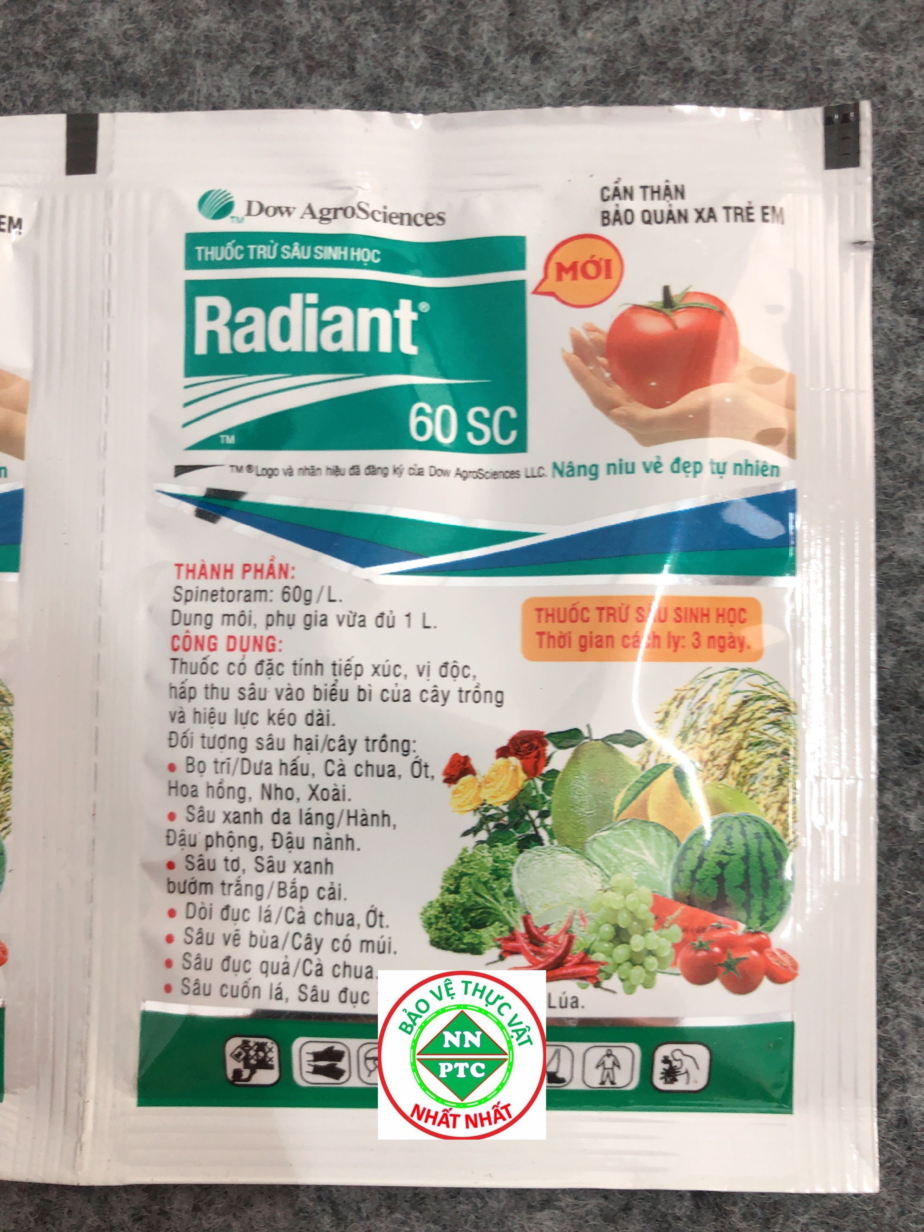 THUỐC TRỪ SÂU SINH HỌC RADIANT, THUỐC CÓ TÁC DỤNG TIẾP XÚC, VỊ ĐỘC THẤM SÂU VÀO CÂY TRỒNG DIỆT ĐƯỢC NHIỀU LOẠI CÔN TRÙNG HẠI CÂY TRỒNG, HOA KIỂNG, RAU MÀU, CÂY ĂN TRÁI