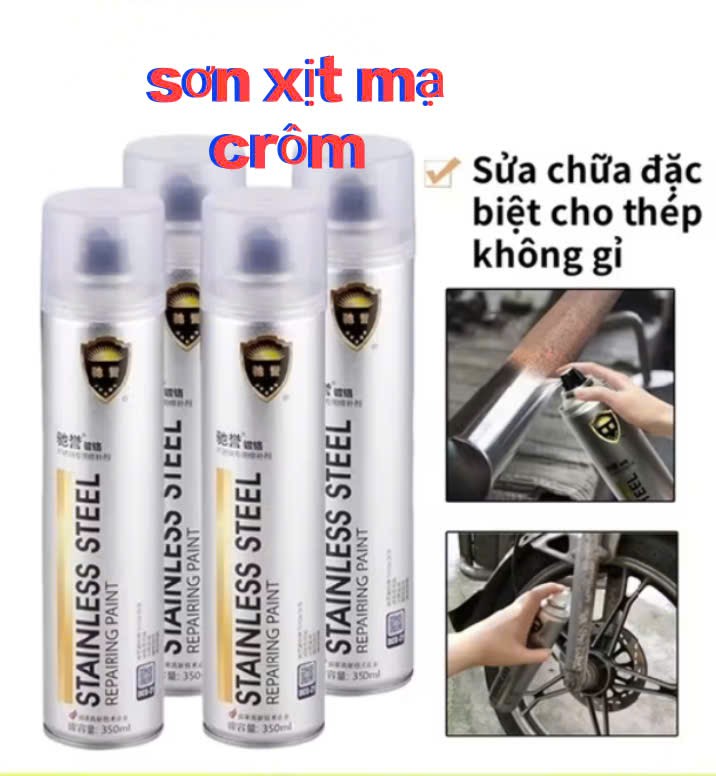 Chai Sơn xịt mạ crôm xịt như mới hàng chịu nhiệt tốt bền màu