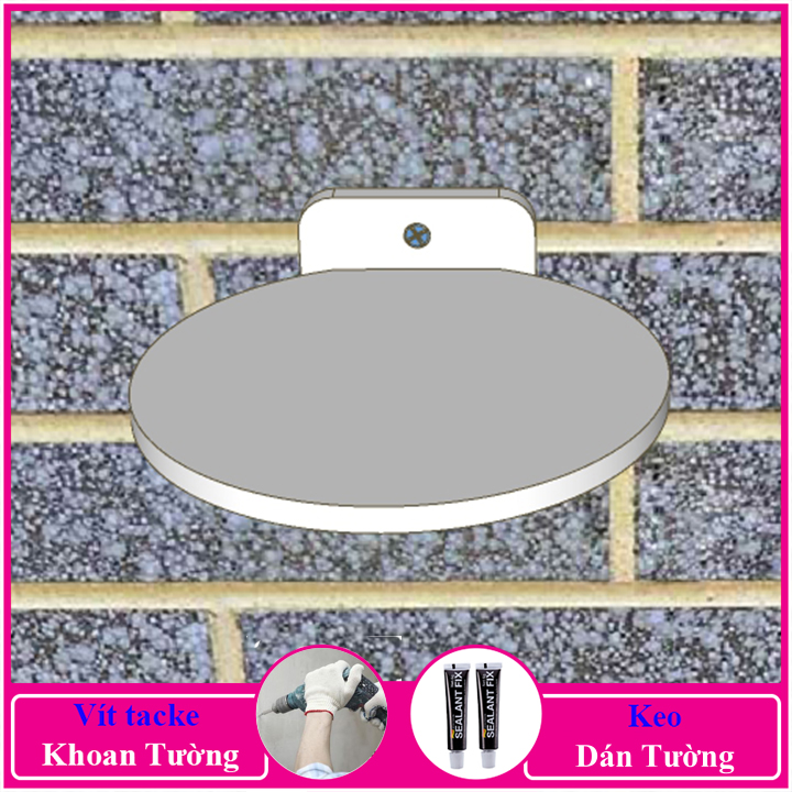 Kệ treo tường đặt cây cảnh không cần khoan, chất liệu gỗ Pitech cao cấp màu trắng - a20