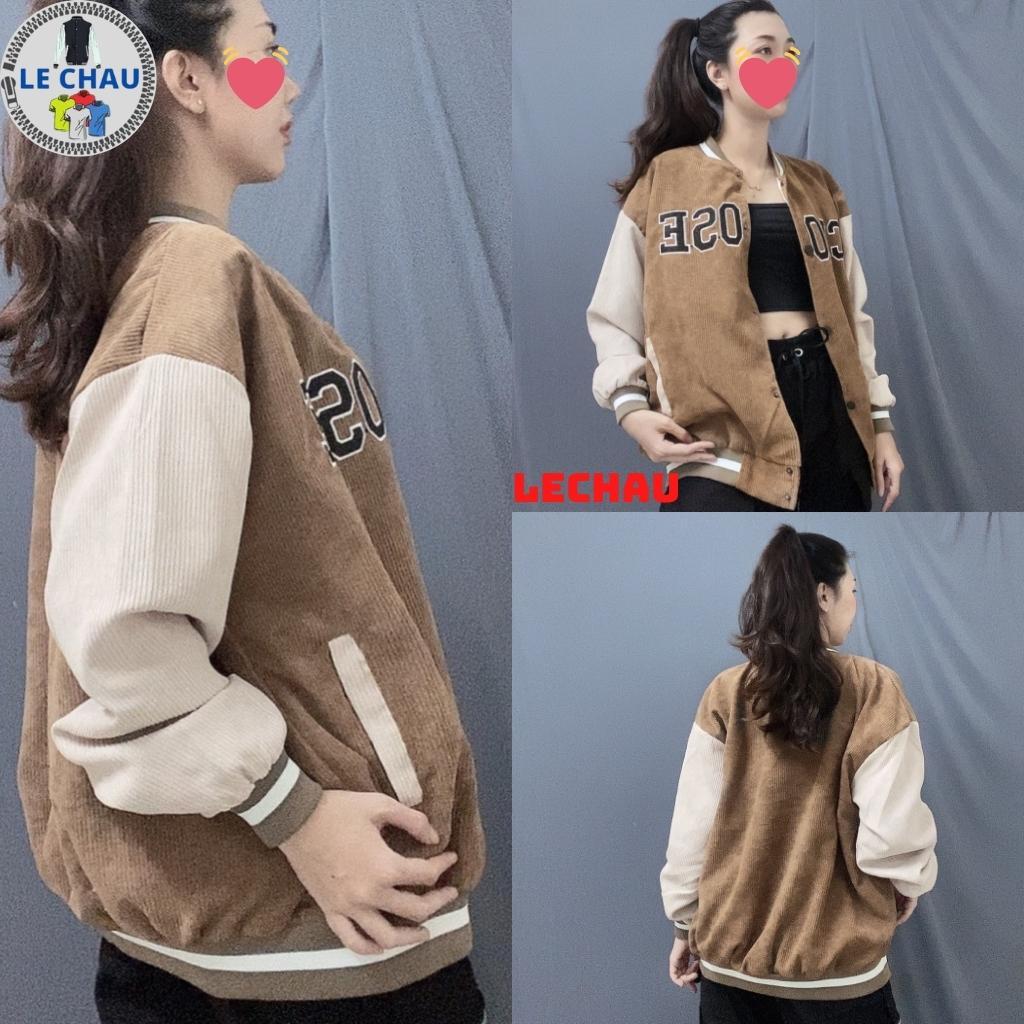 Varsity jacket nhung tăm unisex form rộng áo bomber 2 lớp ulzzang streetstyle nam nữ hottrend CHOOSE, Áo khoác bomber Choose Unisex, kiểu áo khoác ngoài mùa thu chất vải nhung tăm lót dù cao cấp, oversize rộng