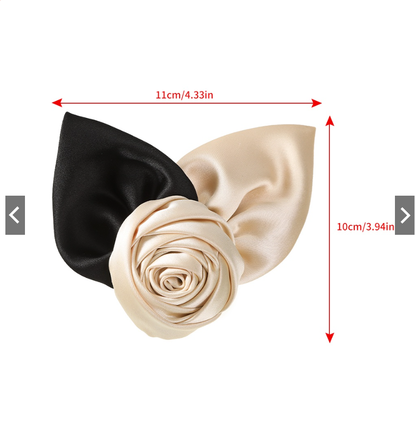 Kẹp Tóc Hoa Hồng Vải Satin Thời Trang Hàn Quốc dành cho nữ.
