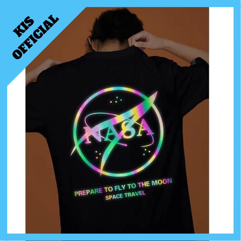 Áo Thun Phản Quang NASA Cotton 75% Form Rộng Unisex Nam Nữ Rẻ Đẹp KIS OFFICIAL