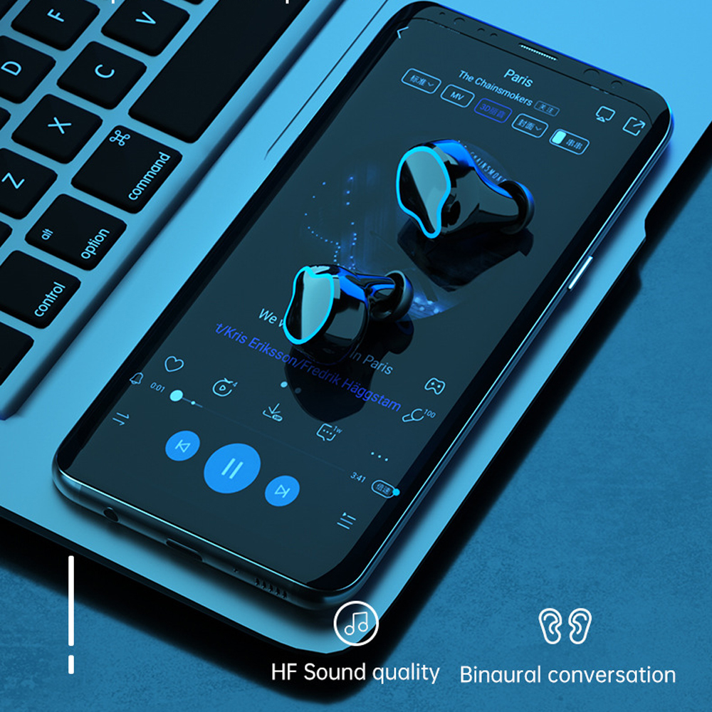 Tai nghe Bluetooth M9, tai nghe không dây cảm ứng thông minh. âm thanh HiFi trung thực, màn hình hiển thị sắc nét, tích hợp thêm đèn pin soi sáng- Hàng nhập khẩu