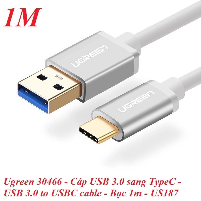 Ugreen UG30466US187TK 1M màu Trắng Cáp USB TypeC sang USB 3.0 cao cấp - HÀNG CHÍNH HÃNG