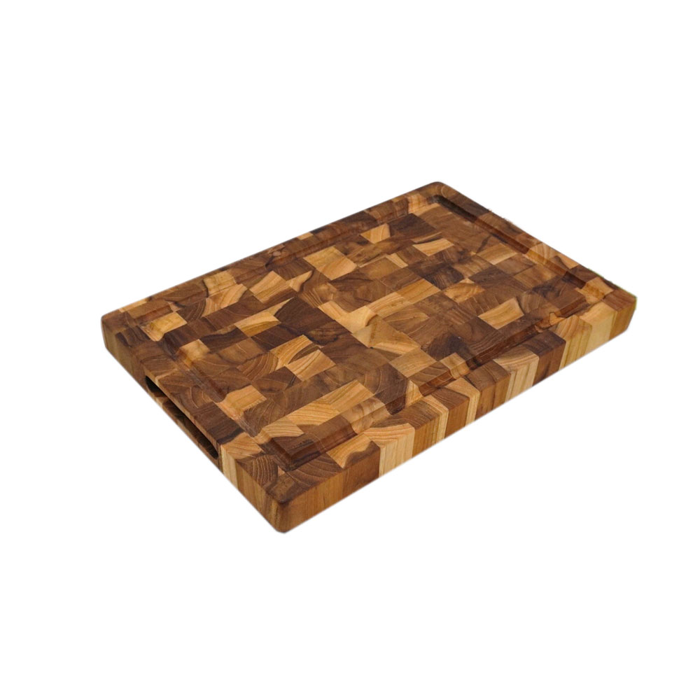 Thớt Gỗ Teak BUZEN Cao Cấp 20x30x2.5cm - Thớt gỗ cứng có rãnh chống tràn