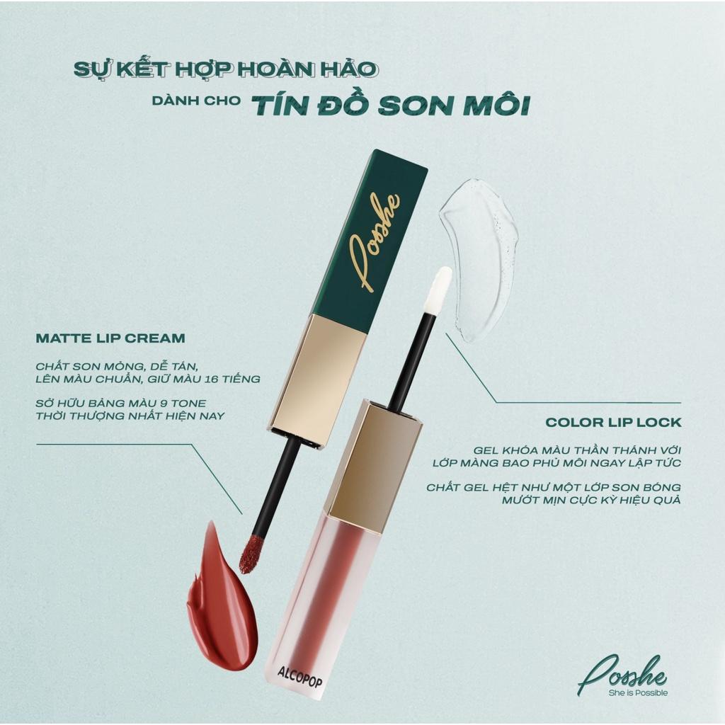 Son 2 Đầu POSSHE P102 - Đỏ Cam Không Lem Trôi