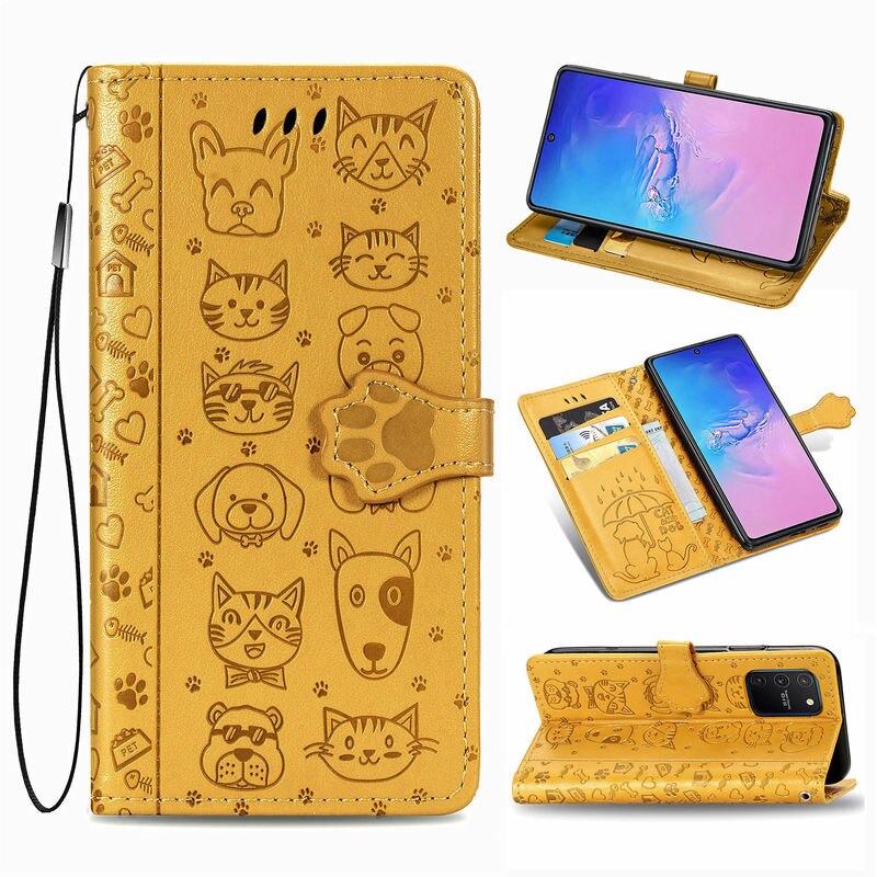 Bao da điện thoại dạng ví nắp lật in hình 3D cho Samsung A51 A71 A91 A01 Note9 A81 S10 Note10 Lite S20 Ultra S9 S8 Plus