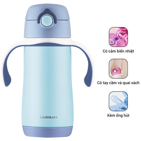 Bình Giữ Nhiệt Cho Trẻ Em Cozy Kids Straw Tumbler 330 ml - LocknLock LHC4236BLU - Màu Xanh Dương