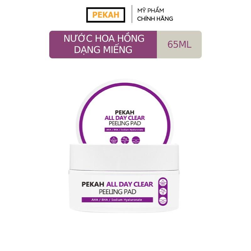 Nước Hoa Hồng Dạng Miếng Tẩy Tế Bào Chết Và Làm Sạch Sâu PEKAH ALL DAY CLEAR PEELING PAD Hàn Quốc 65ml