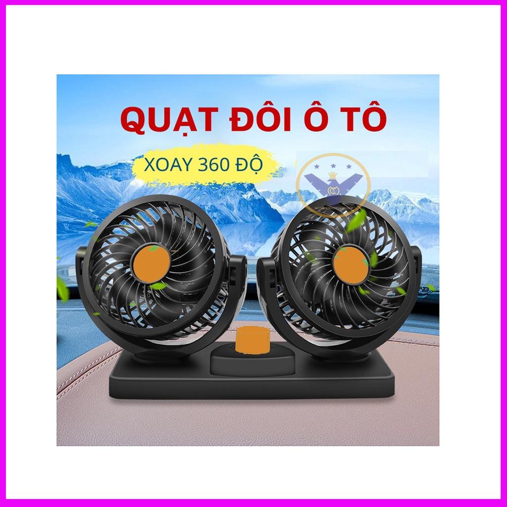 Quạt Đôi Mini Tiện Ích 360 Độ Để Trong Ô Tô, Để Bàn Làm Việc