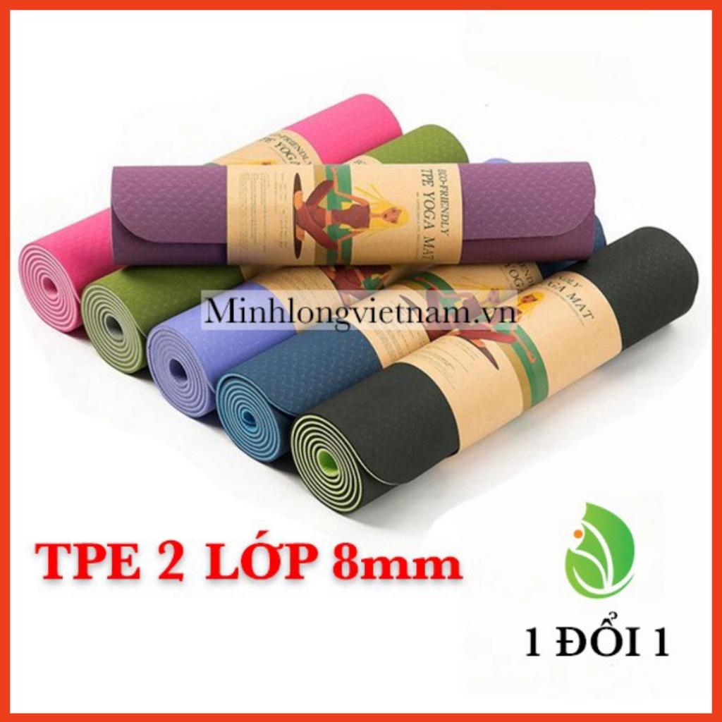 THẢM TẬP YOGA ️THẢM TẬP GYM TPE 6MM 2 LỚP