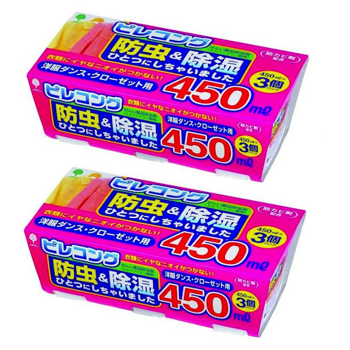 Combo Set Hộp hút ẩm, diệt khuẩn Kokubo 450ml - Hàng nội địa Nhật