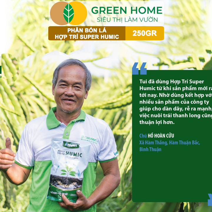 Phân Bón Lá Hợp Trí Super Humic GreenHome, Gói 250gr, Rễ Mạnh, Cây Khỏe, Đất Tơi Xốp, Phì Nhiêu
