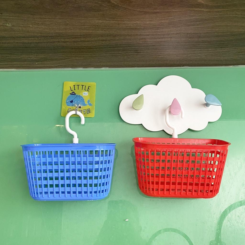 Giỏ nhựa Việt Nhật 3241 đựng đồ treo bồn rửa chén bát - Rổ nhựa có móc treo tiện lợi