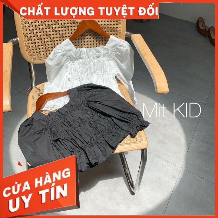 Sơmi cho bé gái Sơmi kiểu dáng xun cổ vuông cách điệu hot trend 2020