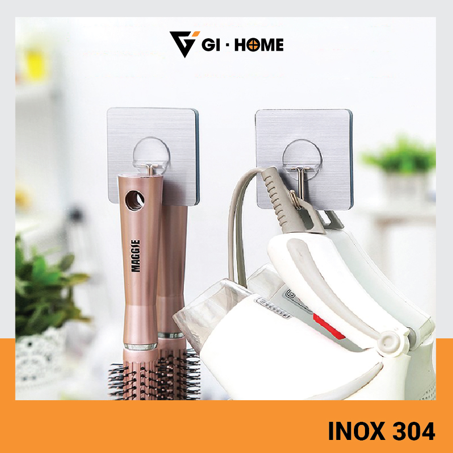 Móc Đơn Đầu Móc Xoay 180 Độ Dán Tường GIHOME Inox 304