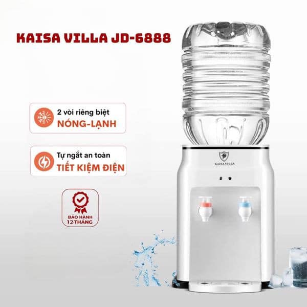 Cây Nước Nóng Lạnh Để Bàn Nhập Khẩu Chính Hãng 3 chế độ KAISA VILLA JD-6888, Máy Lọc Nước Uống, Bình 20l Cao Cấp Tiết Kiệm Điện - Hàng Chính Hãng