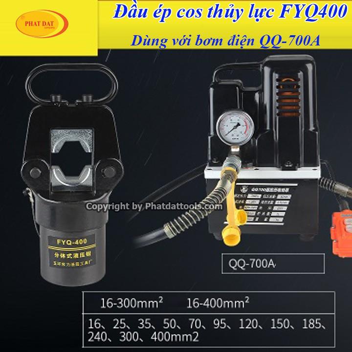 Đầu ép cos thủy lực FYQ400 kèm bơm tay thủy lực CP180-Phạm vi ép cos 16-400mm2