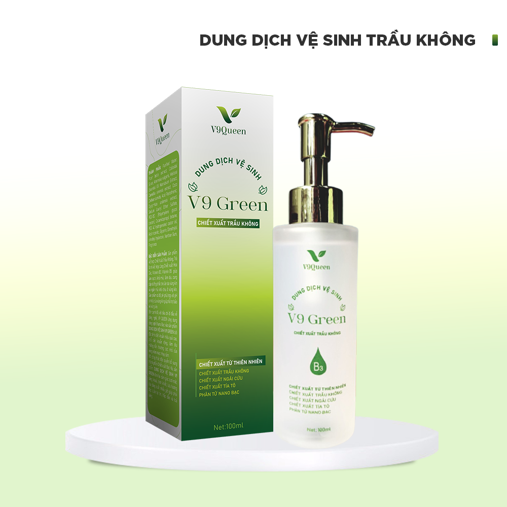 Dung Dịch Vệ Sinh V9Queen, Kết Hợp Trầu Không Nano Bạc Giảm Viêm Ngứa