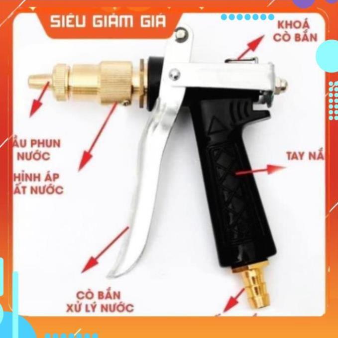 Bộ vòi xịt tăng áp 3 lần rửa xe tưới cây điều chỉnh mức nước tiết kiệm nước đa năng 206400