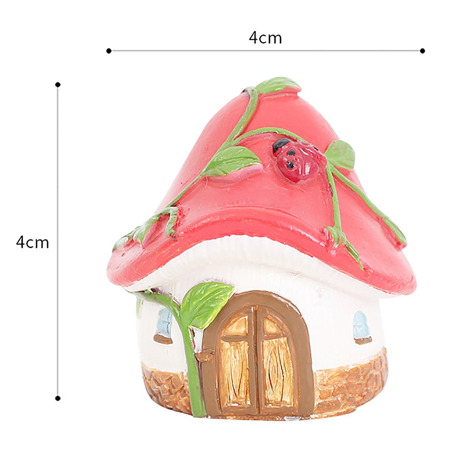 2Pcs Miniature Fairy Garden House Statue for Miniature Plant Pots Fairy