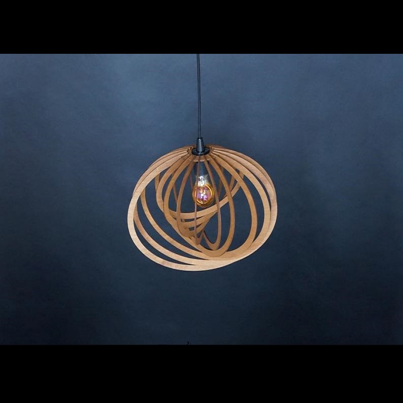 Đèn gỗ thả trần CAO CẤP hiện đại sang trọng 30x40cm chất liệu gỗ trang trí cho phòng khách nhà căn hộ decor nhà quán cafe