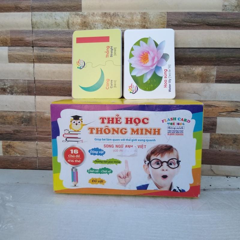 Bộ thẻ học song ngữ thông minh Flashcards 16 chủ đề cho bé (416 Thẻ)