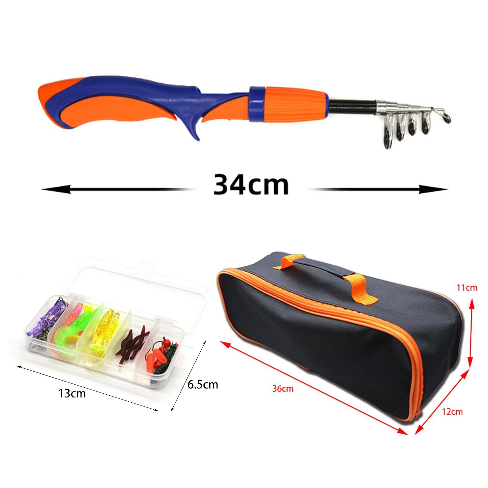 Traveling Kid Fishing Pole Fishing Rod and Reel Combo for Kids red