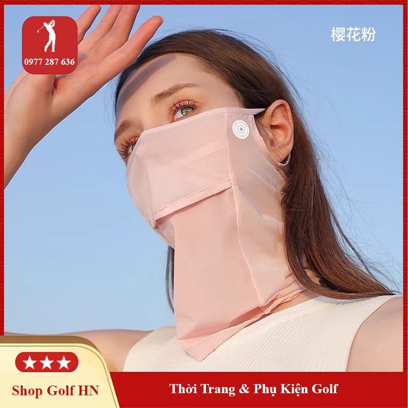 Khẩu trang chống nắng golf chất vải lụa băng siêu mỏng thoáng khí KT018
