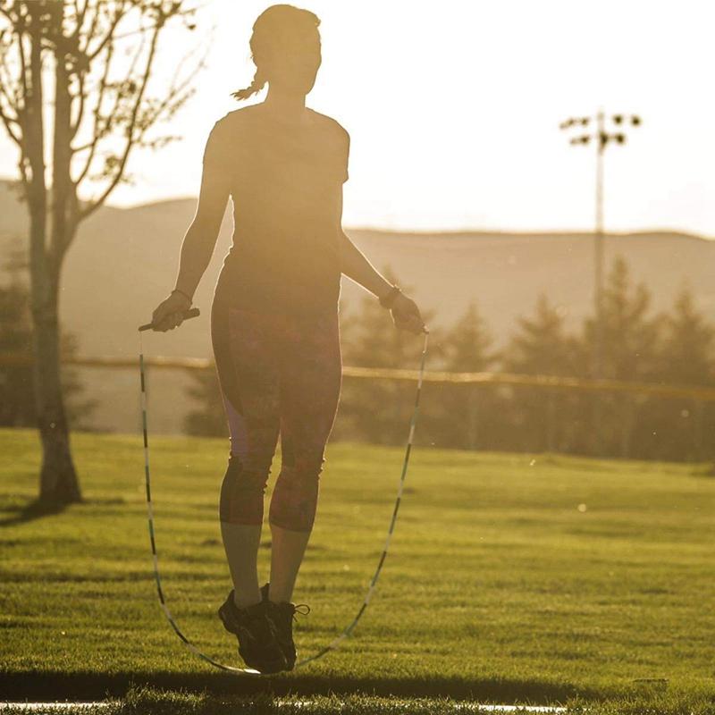 Tre Dây Nhảy Thanh Năng Lượng Cầm Tay Cán Thẳng Tre Dây Nhảy Dây Nhảy Dày Đính Hạt Thể Dục Dây Nhảy