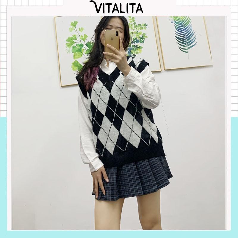 Chân váy Tennis Caro xếp ly có quần lót trong - Chất vải thô mềm - Style Ulzzang Hàn Quốc MIX đồ cực xinh